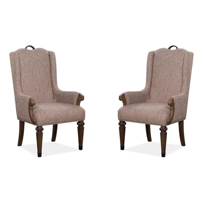 Magnussen Home Durango Willadeene Brown Upholstered Host Chair Set of 2