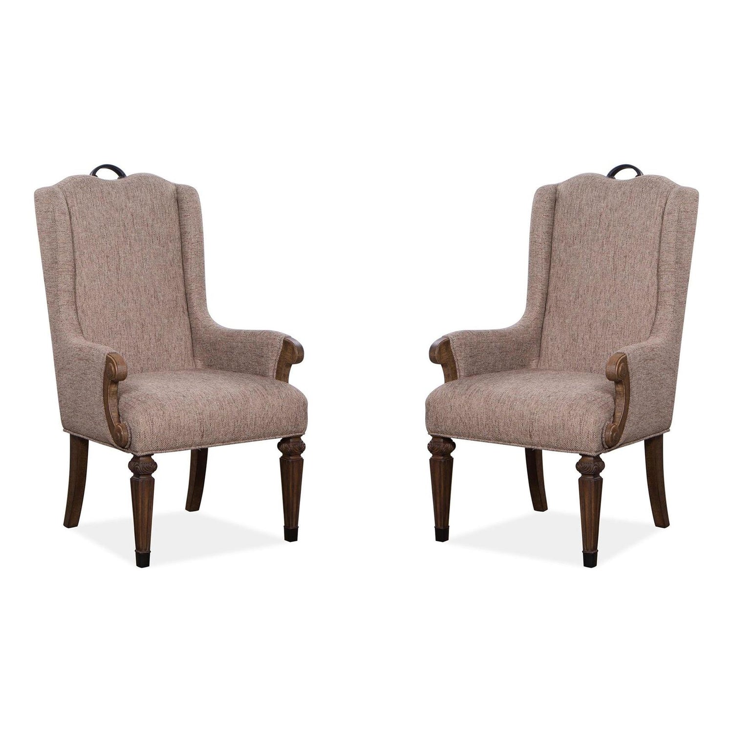 Magnussen Home Durango Willadeene Brown Upholstered Host Chair Set of 2