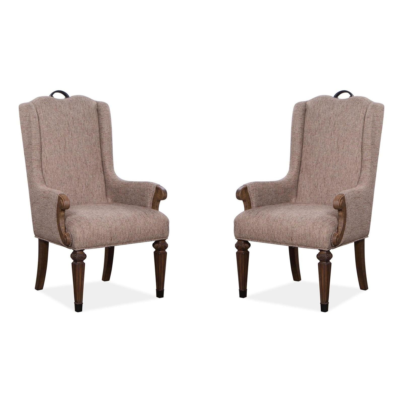 Magnussen Home Durango Willadeene Brown Upholstered Host Chair Set of 2
