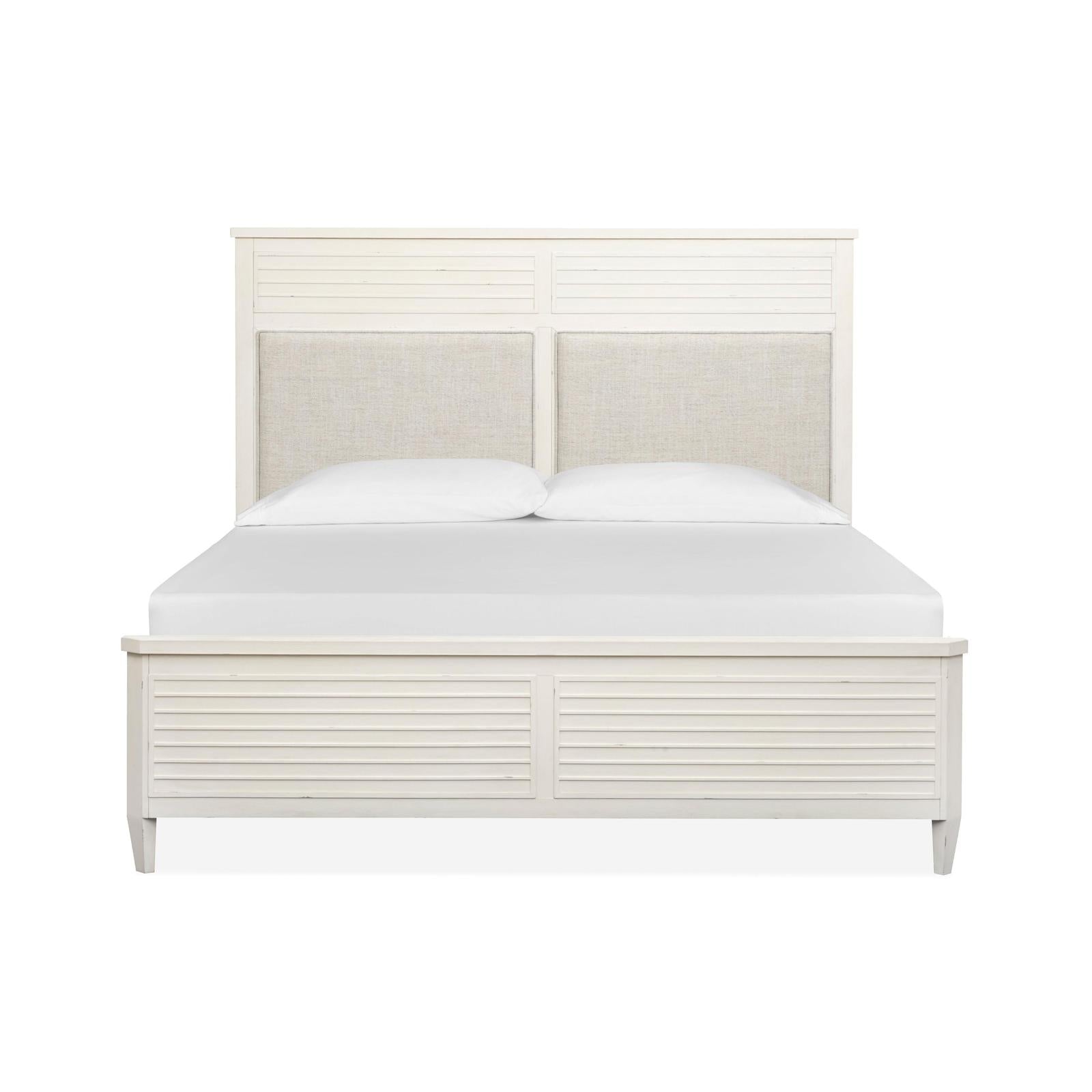Salt Life Home Echo Isles Sea Pearl and Driftwood Queen Upholstered Panel Bed
