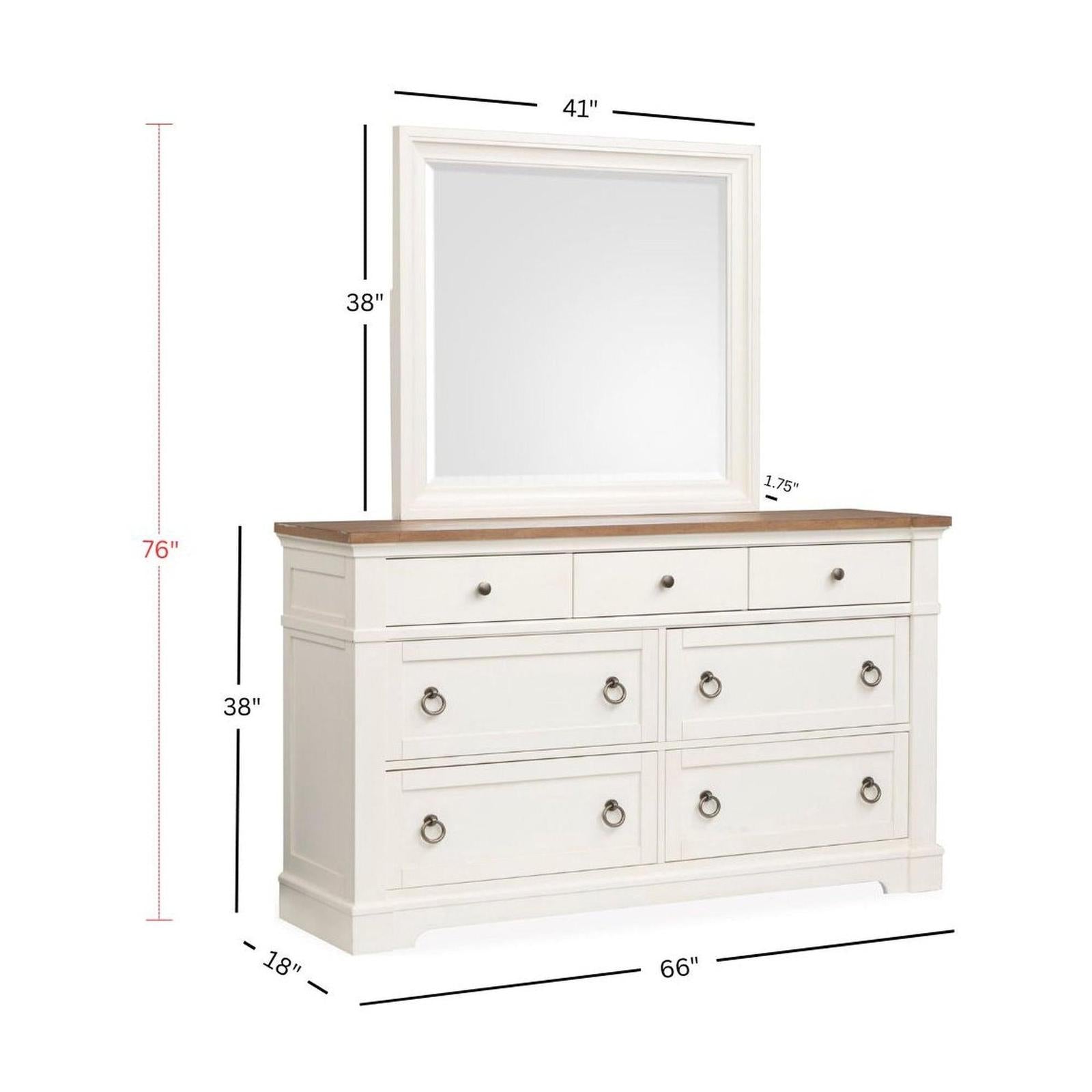Magnussen Home Kingston Whisper White & Cerused Nutmeg Drawer Dresser