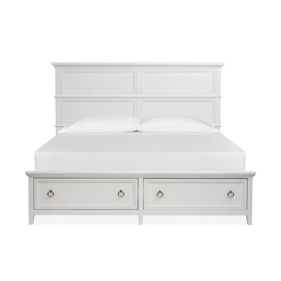 Magnussen Home Juniper Hill Whisper White California King Panel Storage Bed