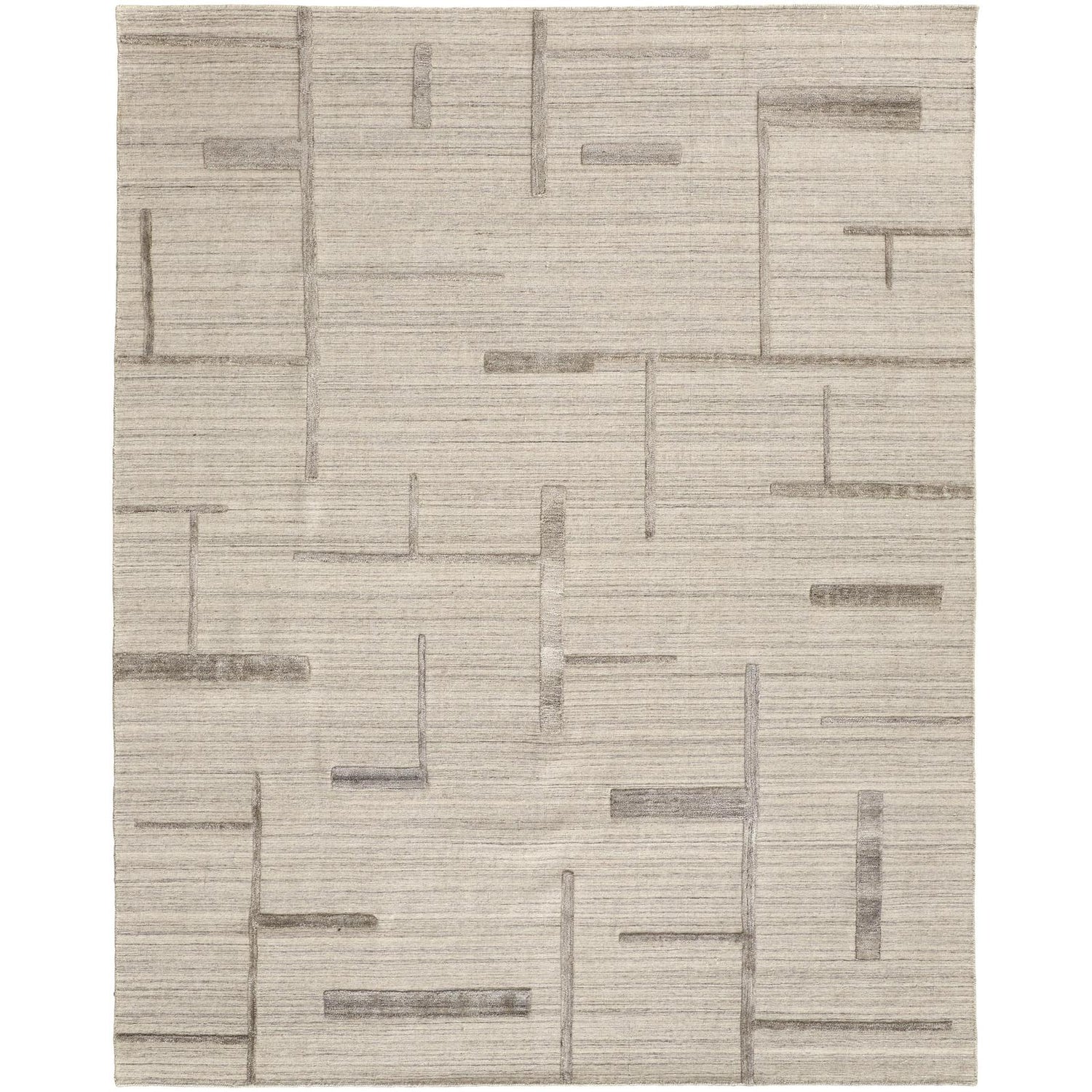 Feizy Longridge T8002 Modern Geometric, Ivory/Tan, 10' x 14' Rug