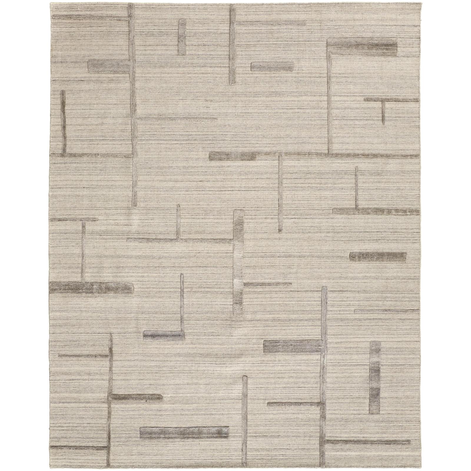 Feizy Longridge T8002 Modern Geometric, Ivory/Tan, 10' x 14' Rug