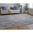 Feizy Marquette 39GUF Transitional Medallion in Blue/Ivory