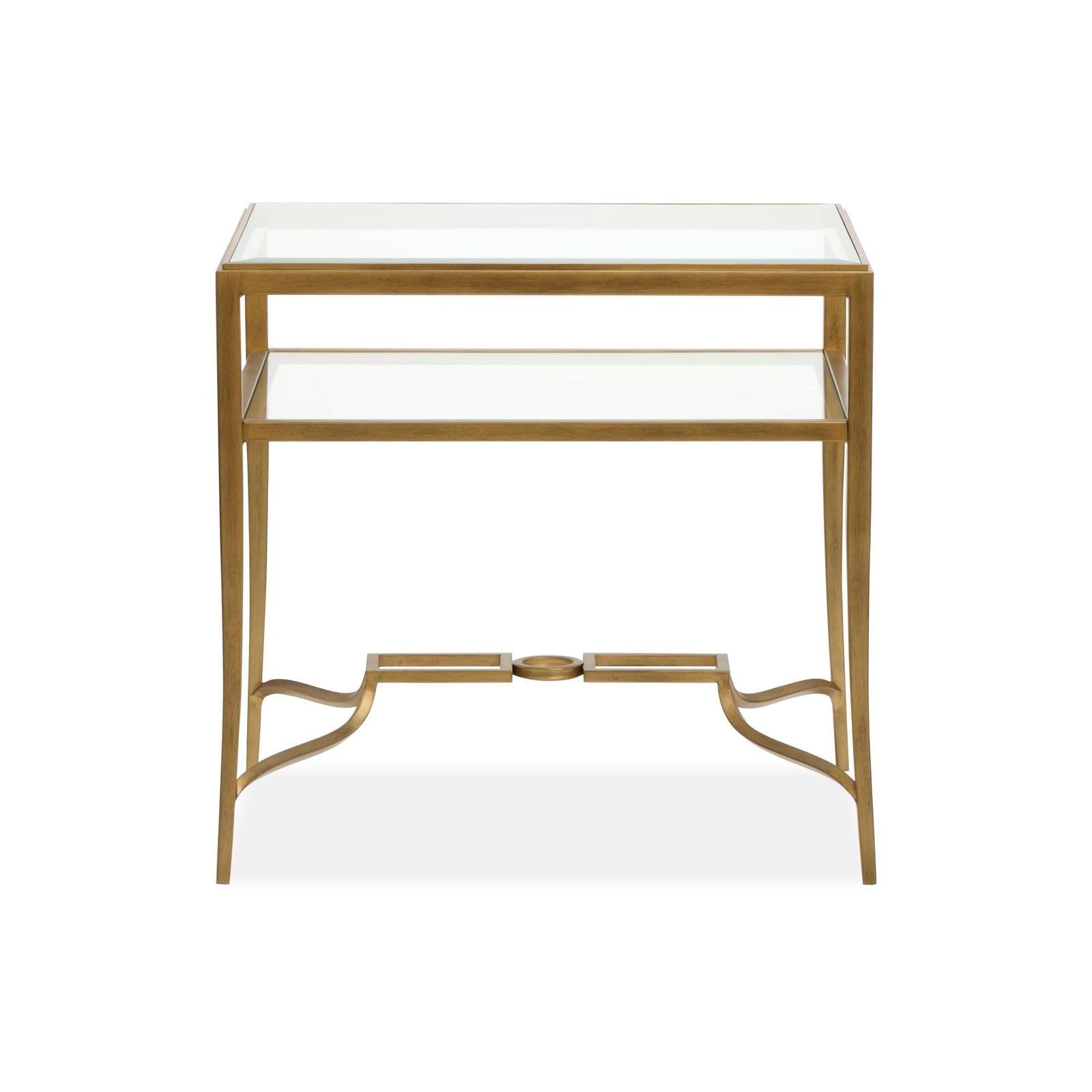 Magnussen Home Lorena Burnished Brass Rectangular End Table