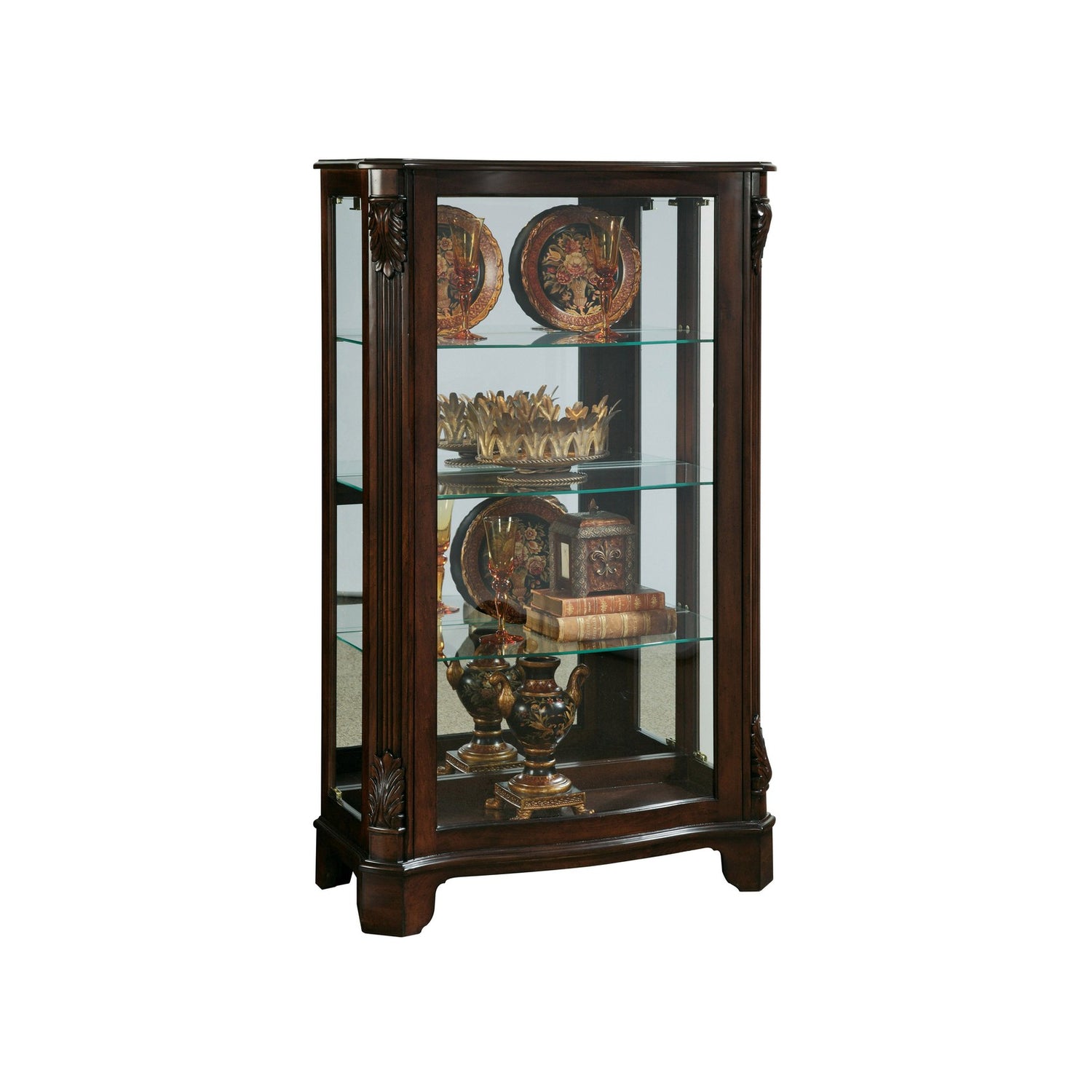 Pulaski Furniture PFC Curios Distinguished Carved 3 Shelf Curio Cabinet