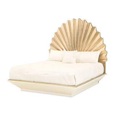 Michael Amini Fantosini King Fan Bed - Gold Leaf