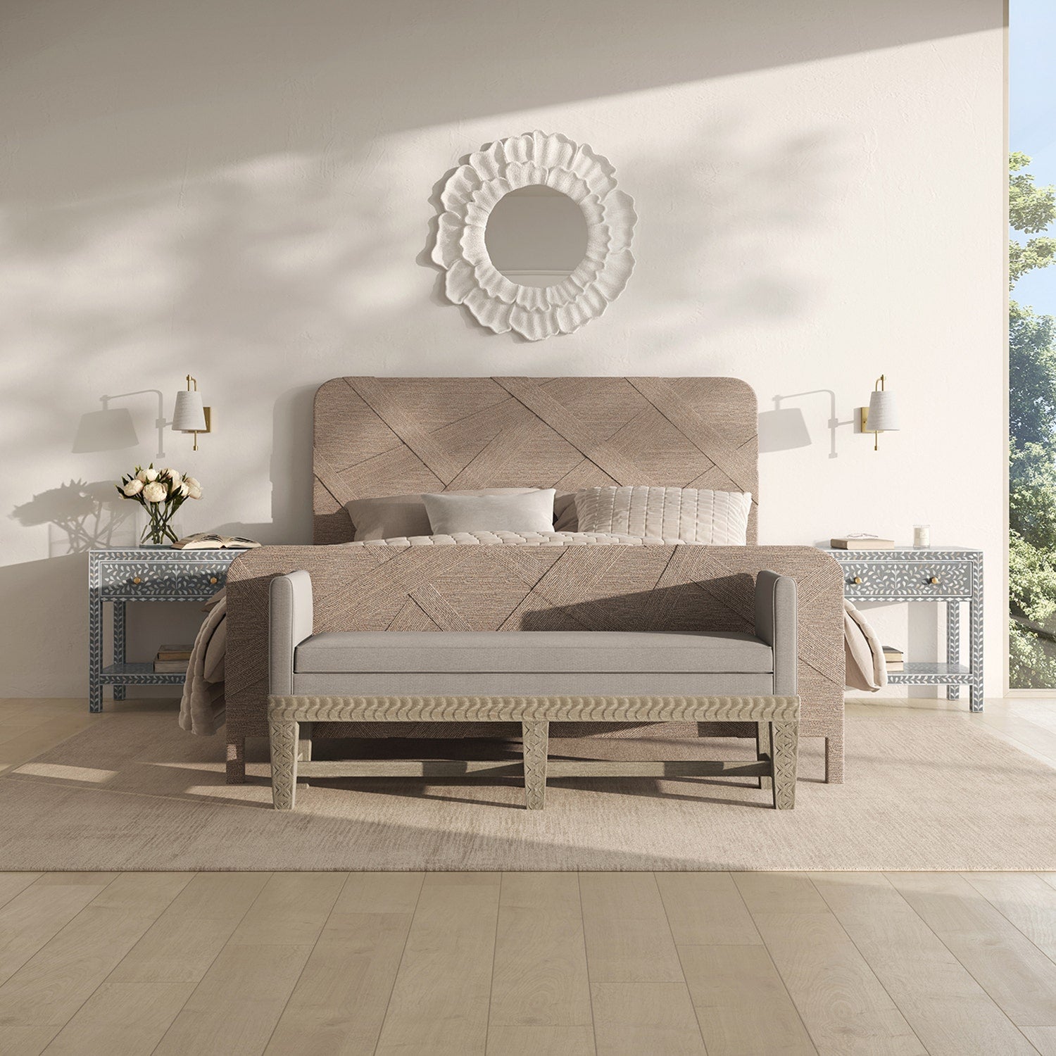 Halston Textured Lyocell Striped Area Rug