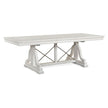 Magnussen Home Heron Cove Chalk White And Dovetail Grey Extendable Trestle Dining Table