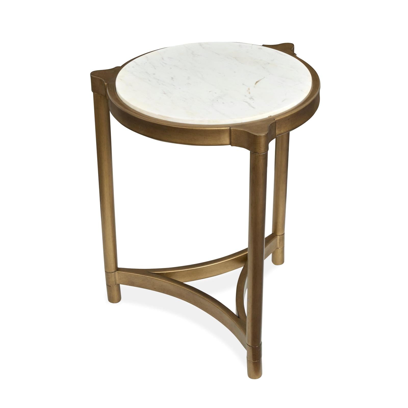 Magnussen Home Cassidy Aged Brass & Volakas Classic Round Accent Table