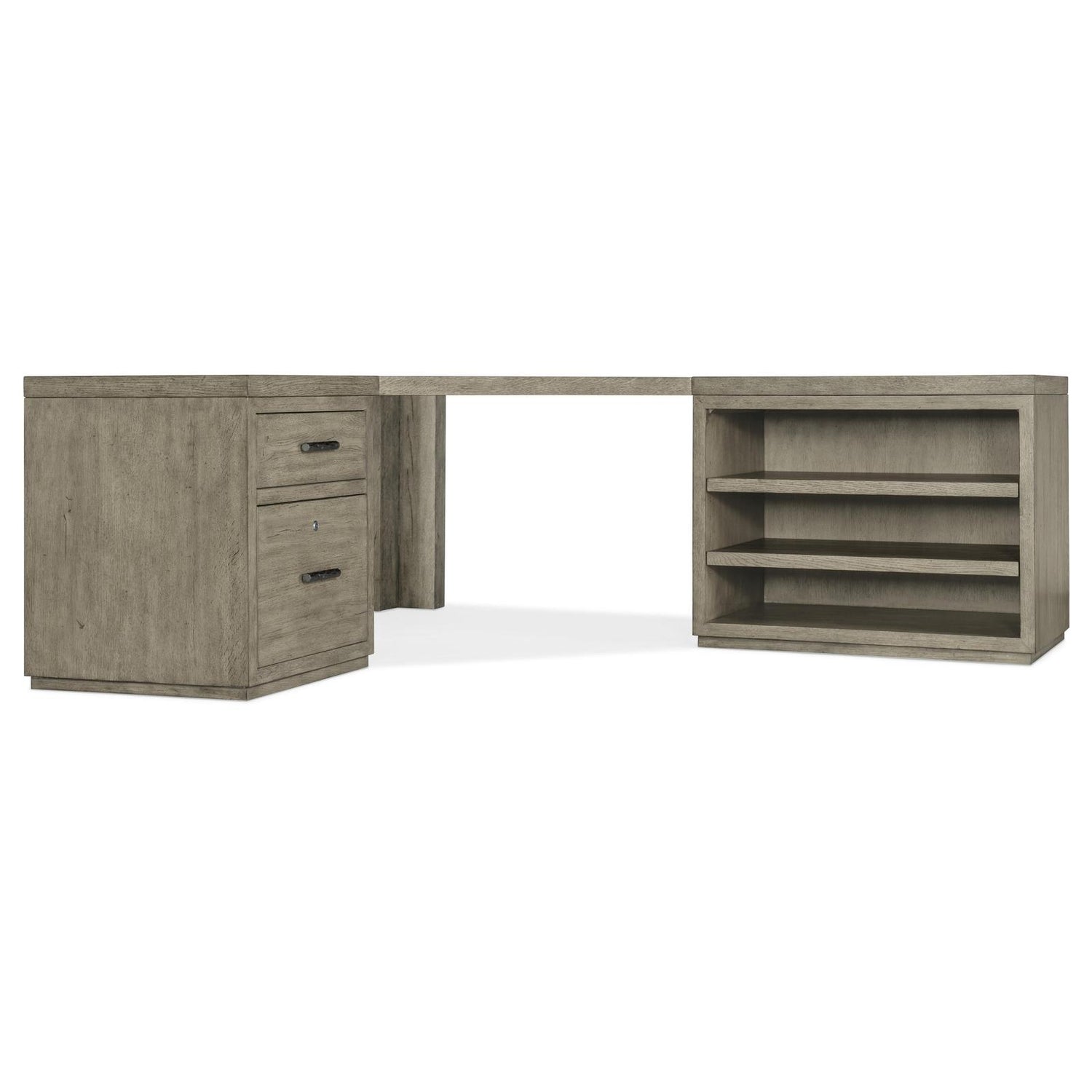 Hooker Furniture Linville Falls Corner Desk with File and Open Desk Cabinet