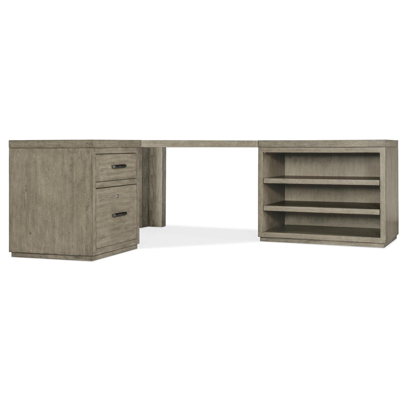 Hooker Furniture Linville Falls Corner Desk with File and Open Desk Cabinet