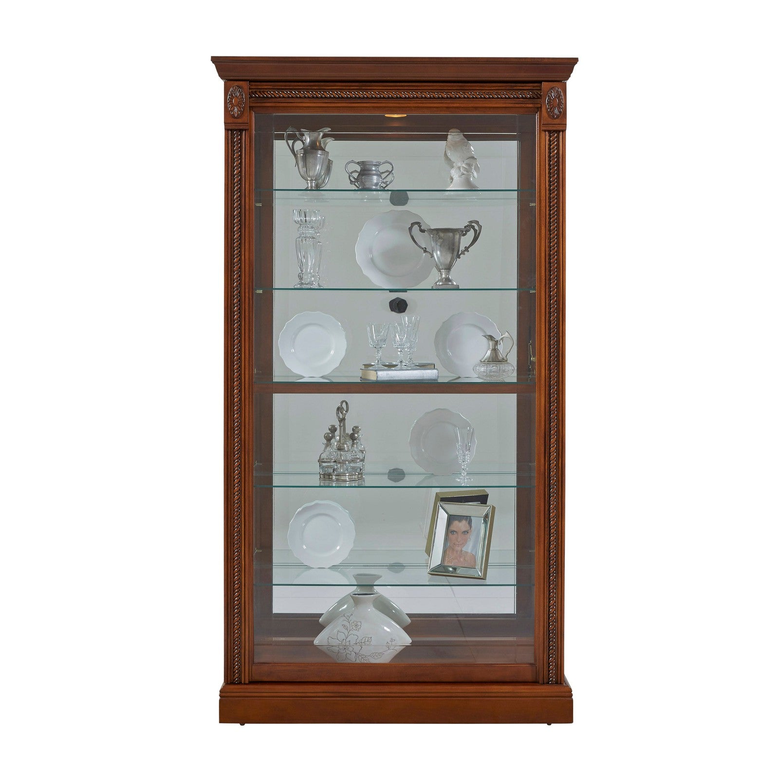 Pulaski Furniture PFC Curios Sliding Door 5 Shelf Curio Cabinet