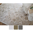 Feizy Cadiz 39SZF Traditional Floral & Botanical Rug in Ivory/Gray/Gold