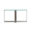 Magnussen Home Holden Aged Pewter & Chrome Pucks Rectangular Sofa Table