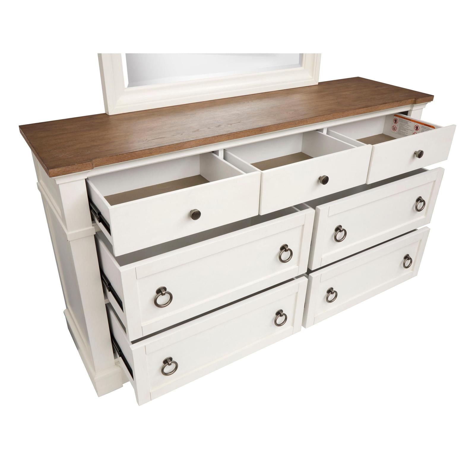 Magnussen Home Kingston Whisper White & Cerused Nutmeg Drawer Dresser