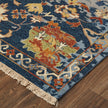 Feizy Leylan 0587F Transitional Floral & Botanical in Blue/Orange/Red