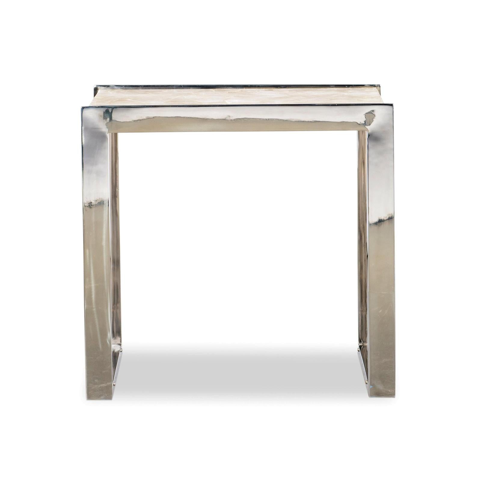 Century Furniture Grand Tour Samantha Glassy Quartz Lamp Table