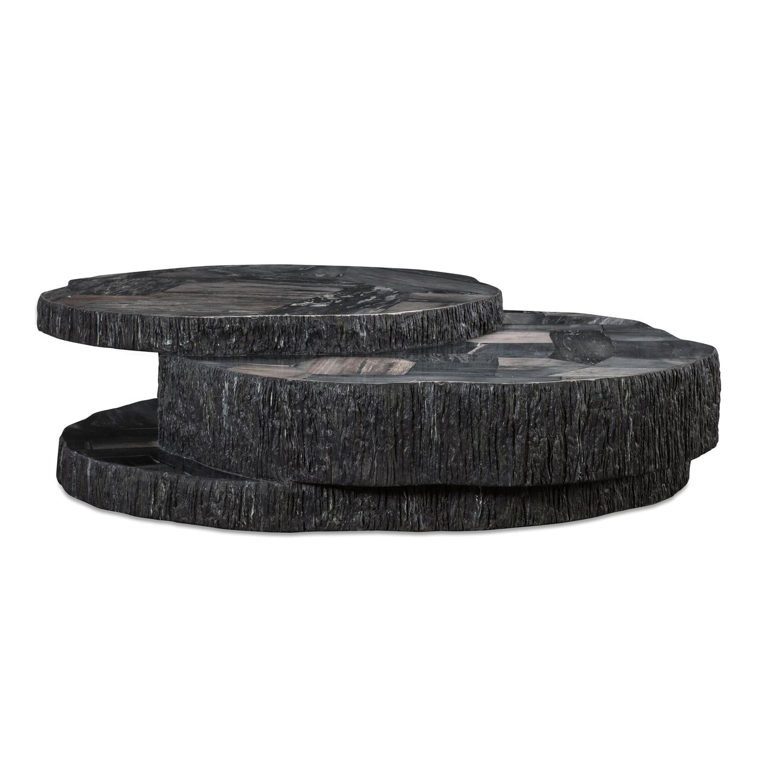 Century Furniture Grand Tour Furniture Petrified Wood Stacked Cocktail Table
