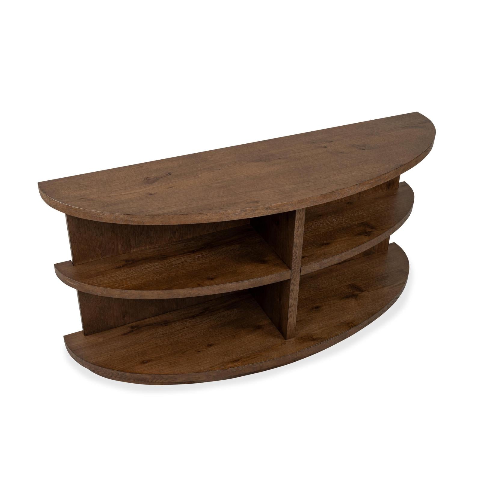 Magnussen Home Oswald Brown Demilune Sofa Table