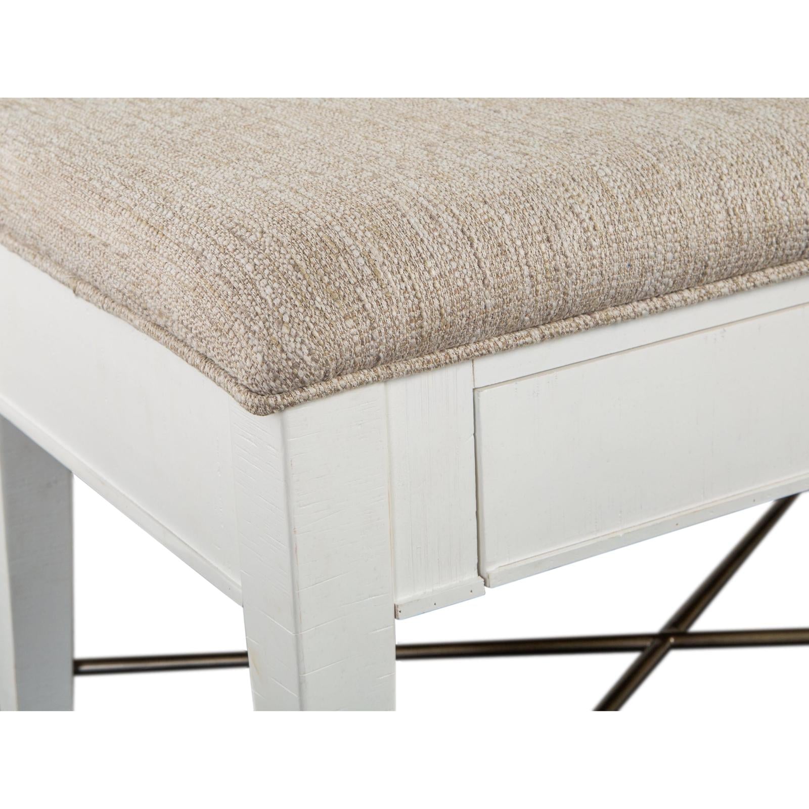 Magnussen Home Heron Cove Chalk White And Dovetail Grey Upholstered Bench