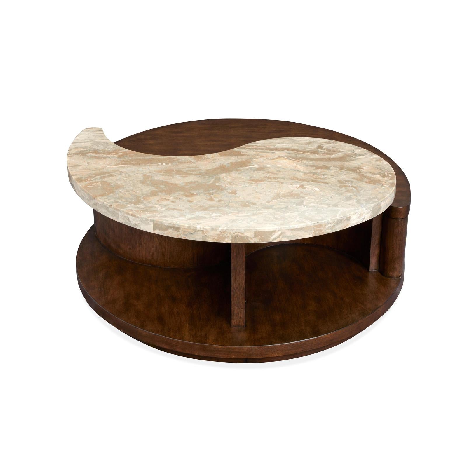 Magnussen Home Mcpherson Burnt Umber Round Cocktail Table With Casters