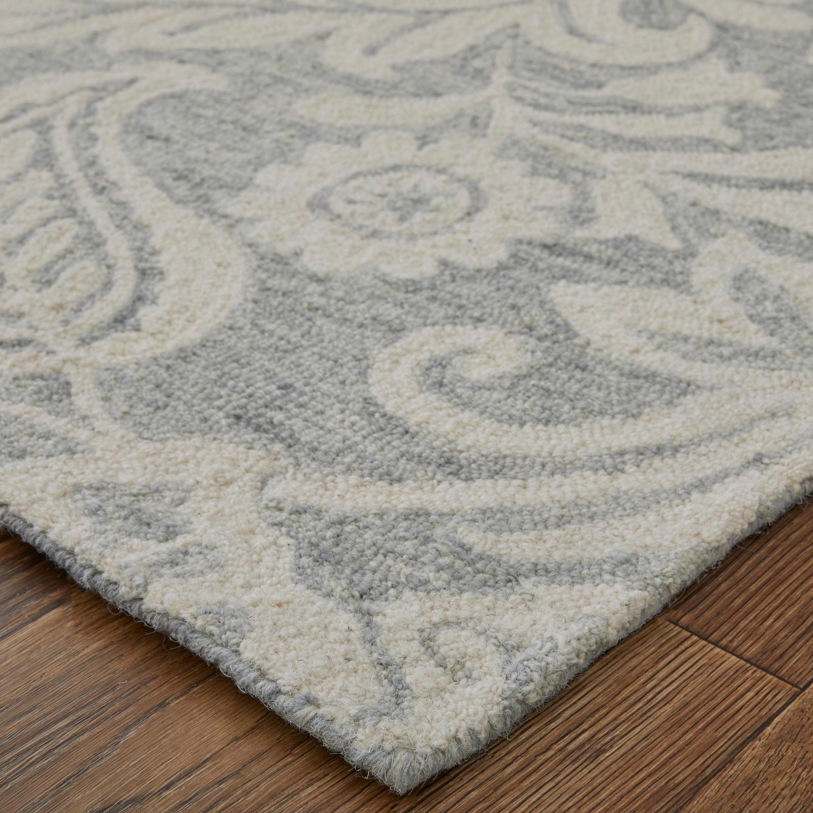 Feizy Belfort 8776F Transitional Medallion Rug in Blue/Ivory