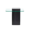 Magnussen Home Donora Clear Glass And Obsidian Square End Table