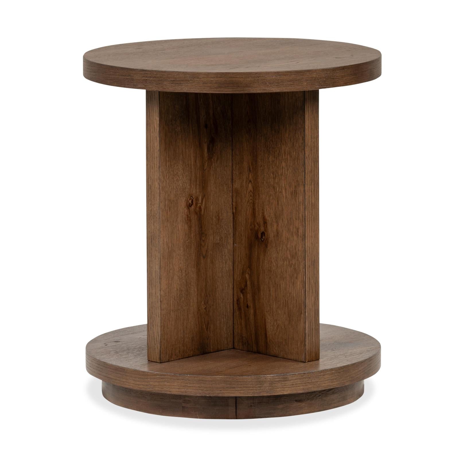 Magnussen Home Oswald Brown Round End Table