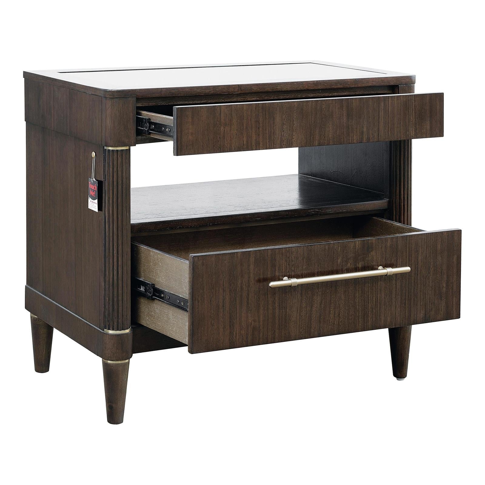 Pulaski Furniture Asher Park Piano Brown Glass Top Bachelor Chest