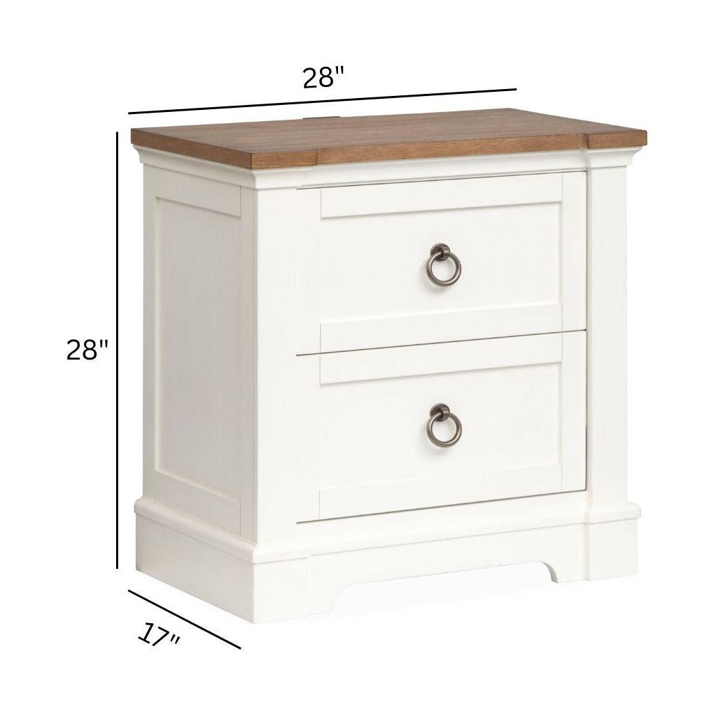 Magnussen Home Kingston Whisper White & Cerused Nutmeg Drawer Nightstand
