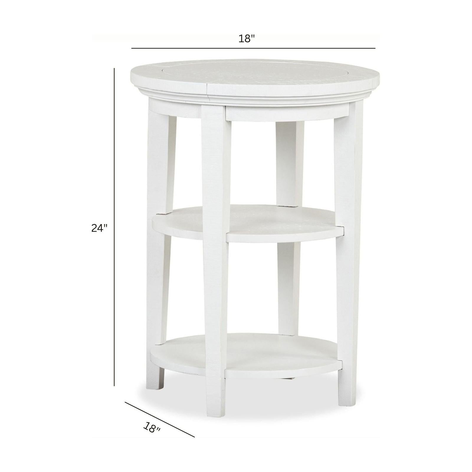 Magnussen Home Heron Cove Chalk White Round Accent End Table