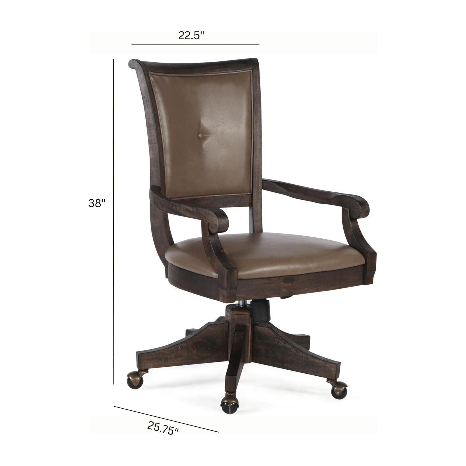Magnussen Home Sutton Place Weathered Charcoal Fully Upholstered Swivel Chair