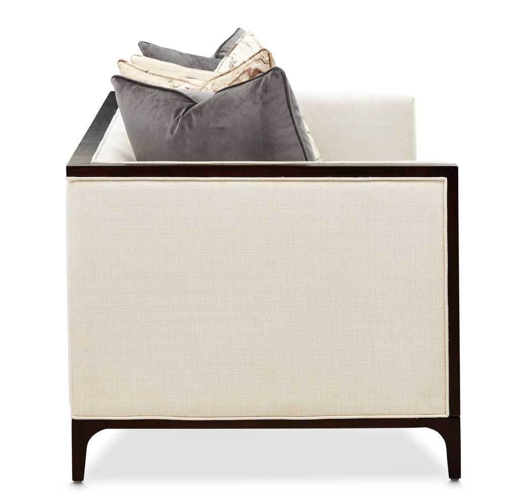Michael Amini Belmont Place Loveseat - Cream/Espresso