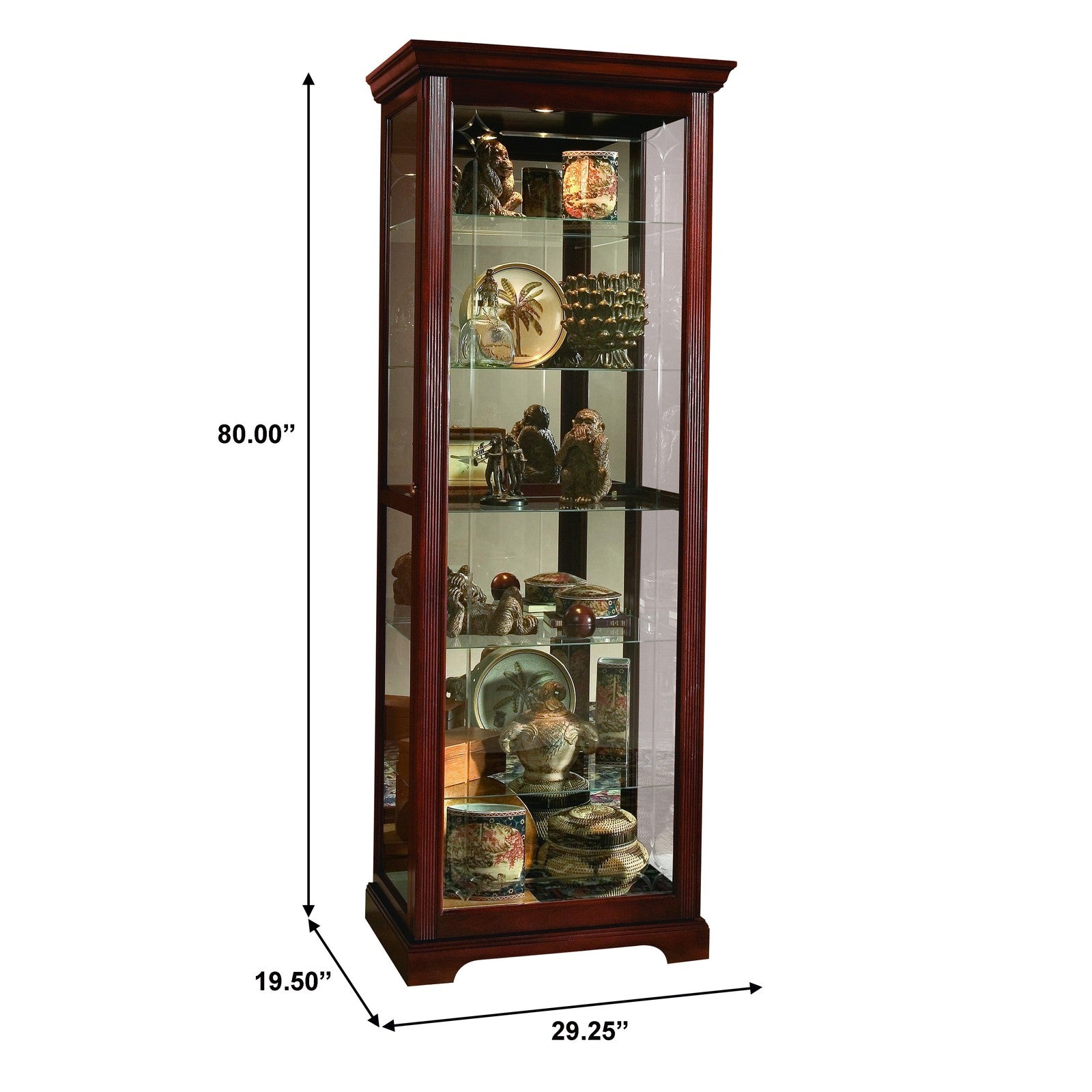 Pulaski Furniture PFC Curios Sliding Door 5 Shelf Curio Cabinet