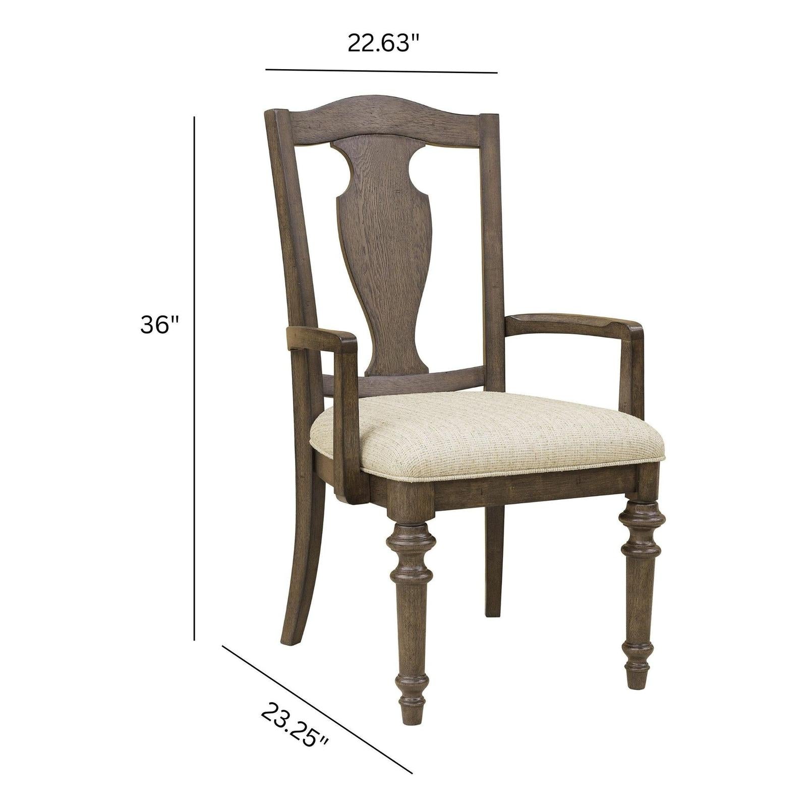 Pulaski Furniture Saddle Creek Timber Brown Wood Back Arm Chair Two Pack