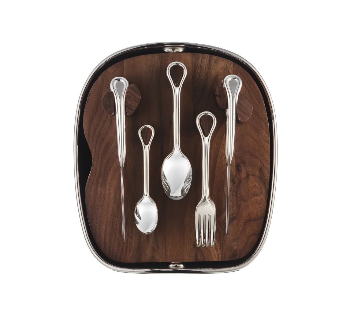 Christofle Carrousel Two-Tone Shell Silver-Plated 24-Piece Flatware Set