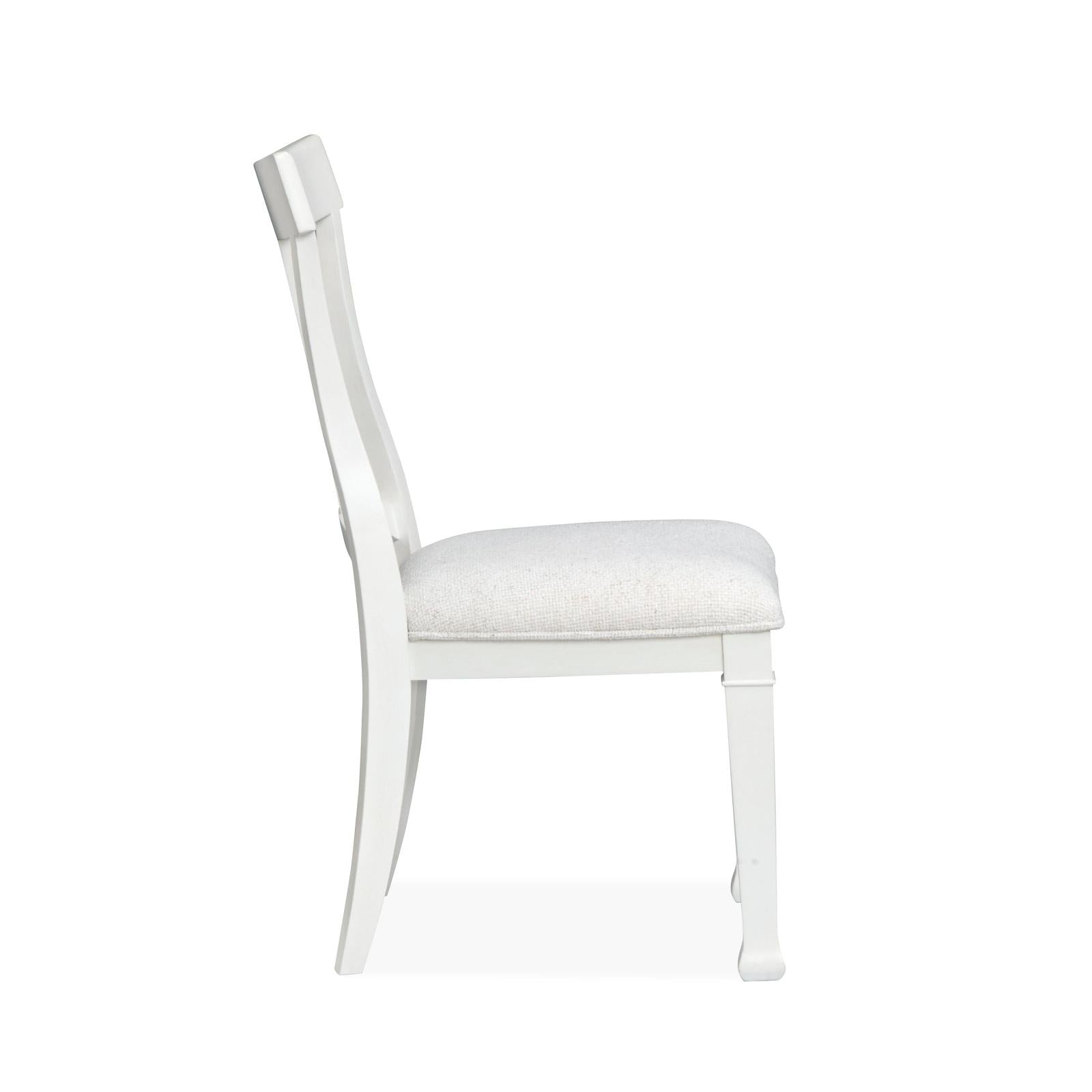 Magnussen Home Kingston Whisper White & Cerused Nutmeg Upholstered Side Chair Set of 2