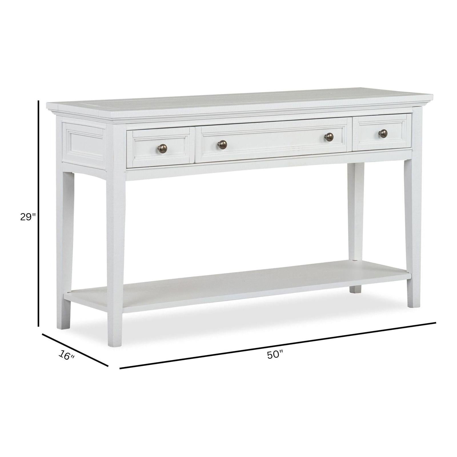 Magnussen Home Heron Cove Chalk White Rectangular Sofa Table
