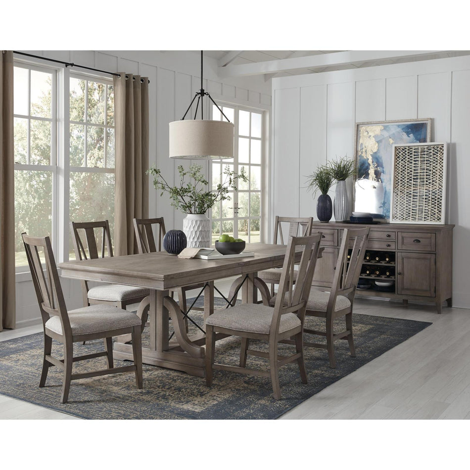 Magnussen Home Paxton Place Dovetail Grey Extendable Trestle Dining Table
