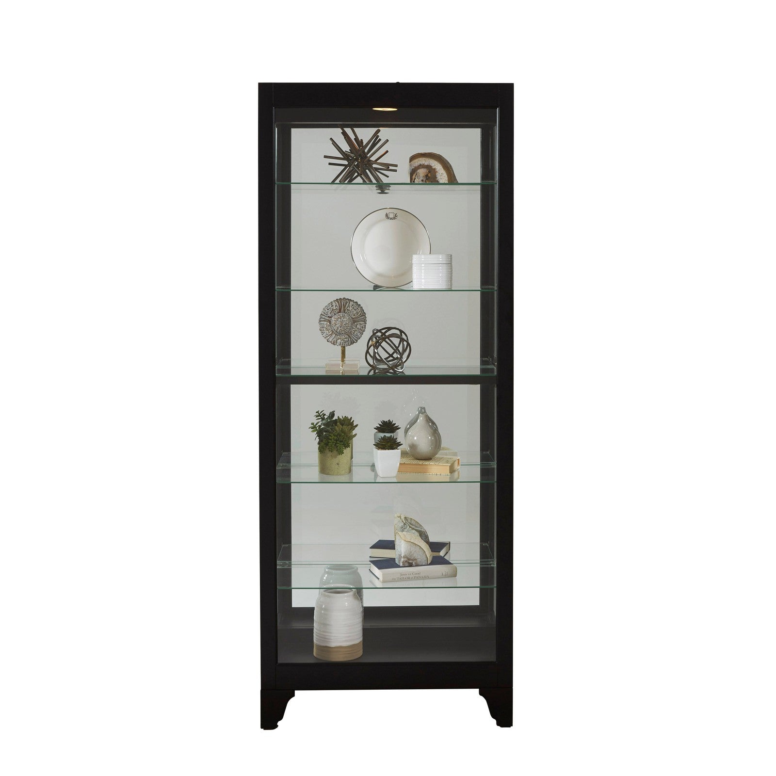 Pulaski Furniture PFC Curios Lighted Curio Gallery Style 5 Shelf Cabinet
