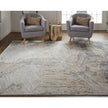 Feizy Laina 39G6F Transitional Abstract in Tan/Ivory/Gray