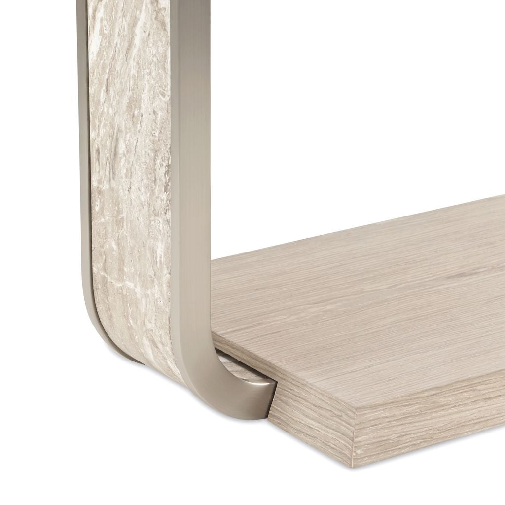 Michael Amini Lotus Bay C-Shaped Accent Table - Sand