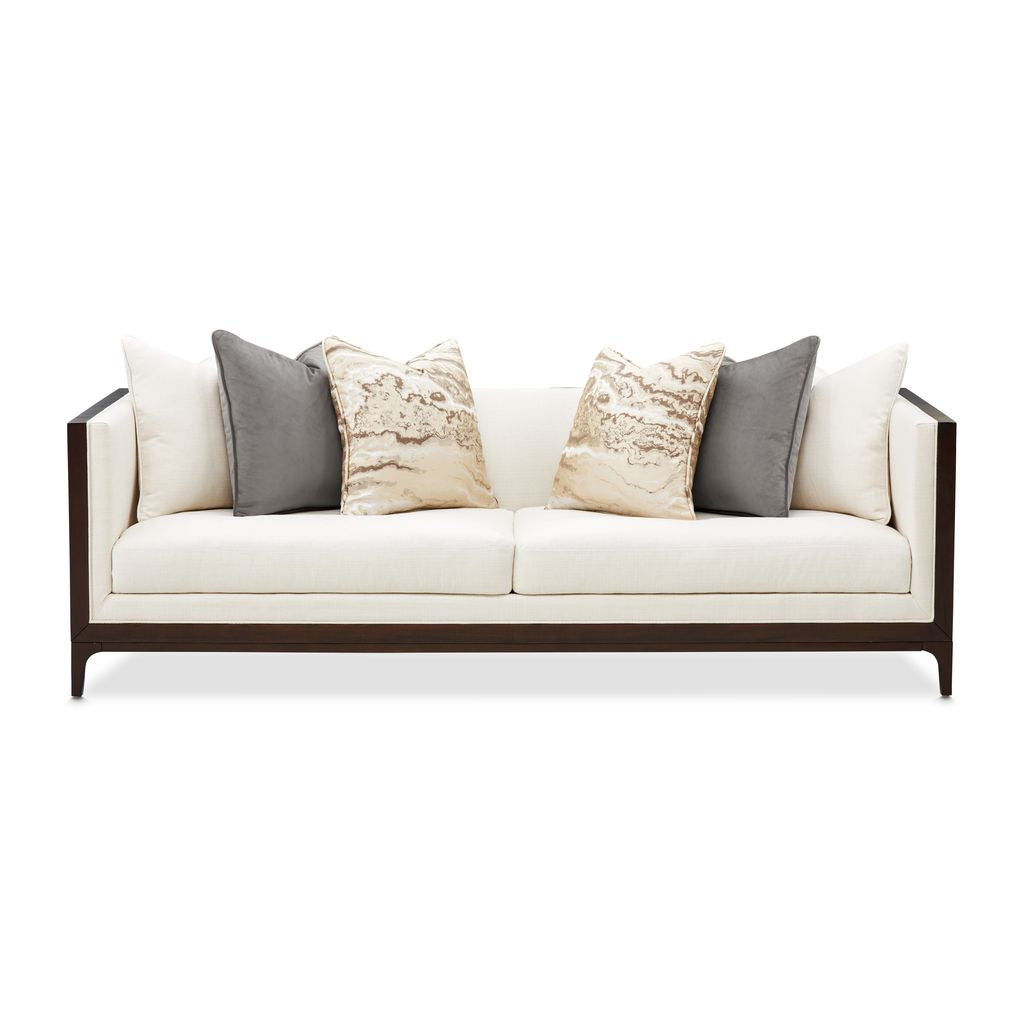 Michael Amini Belmont Place Sofa - Cream/Espresso