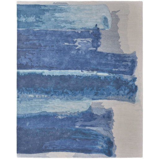 Feizy Anya 8921F Transitional Abstract Rug in Blue/Ivory