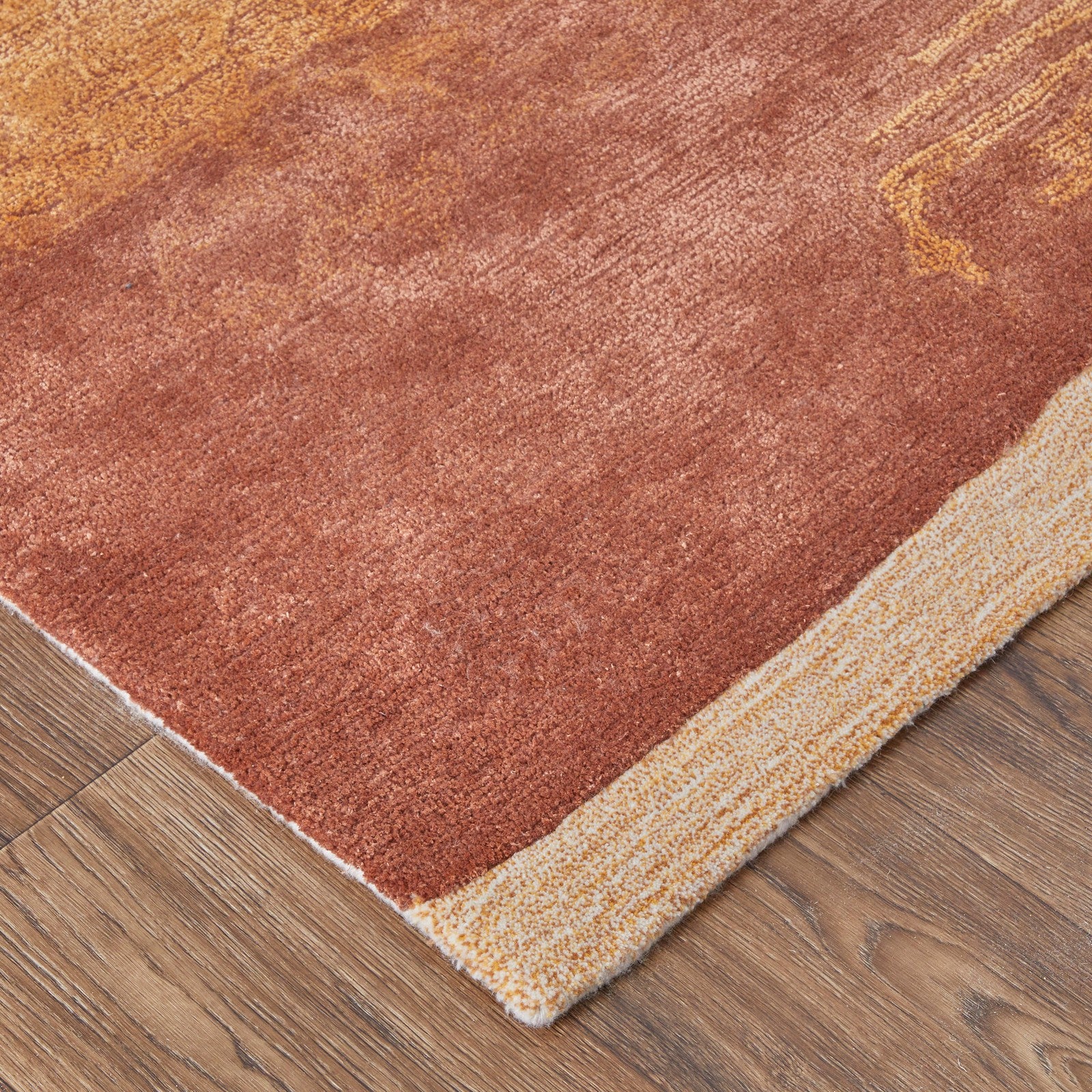 Feizy Anya 8921F Transitional Abstract Rug in Red/Orange/Ivory