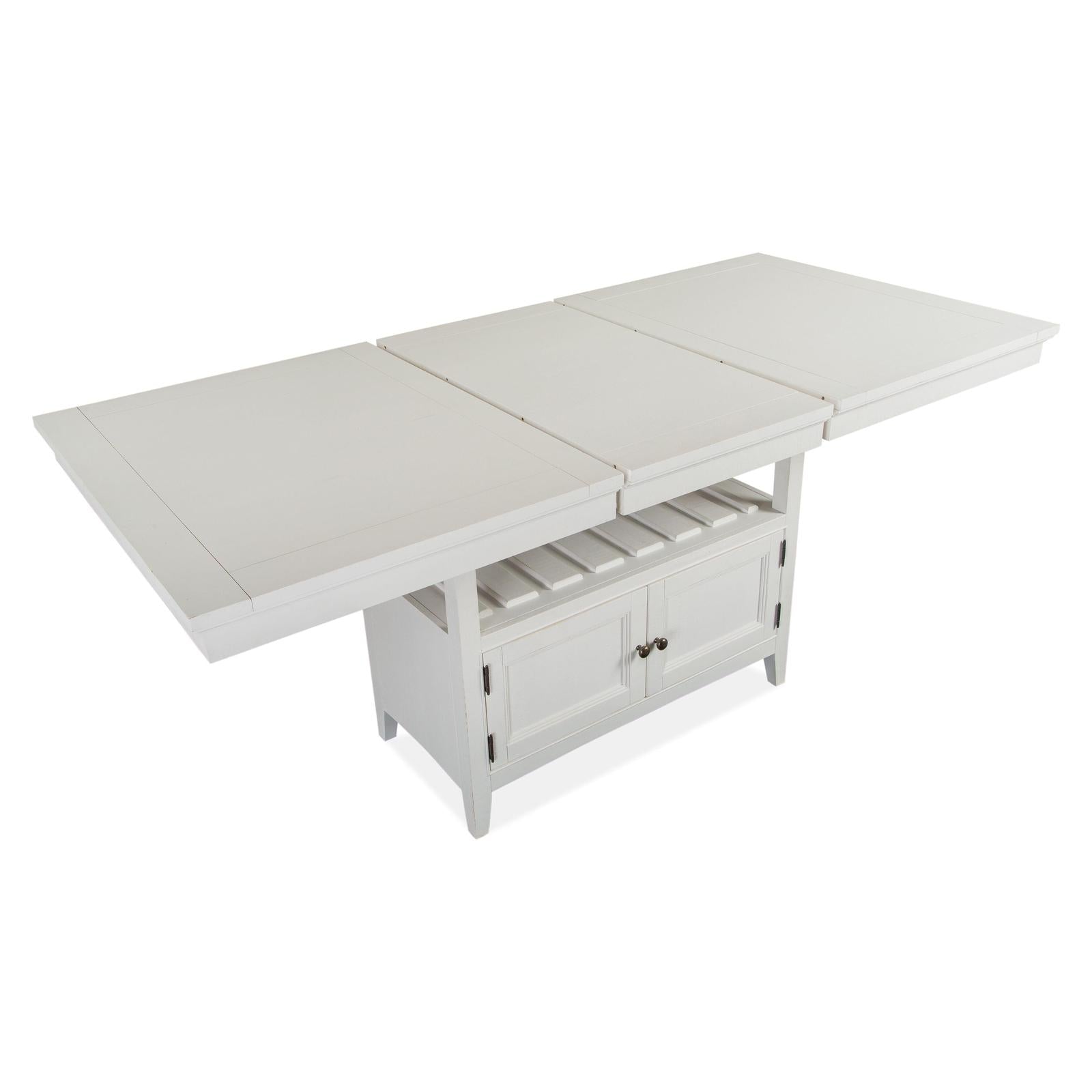 Magnussen Home Heron Cove Chalk White And Dovetail Grey Extendable Counter Height Dining Table