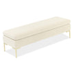 Michael Amini Zennia Velvet Accent Bench - Ivory/Gold