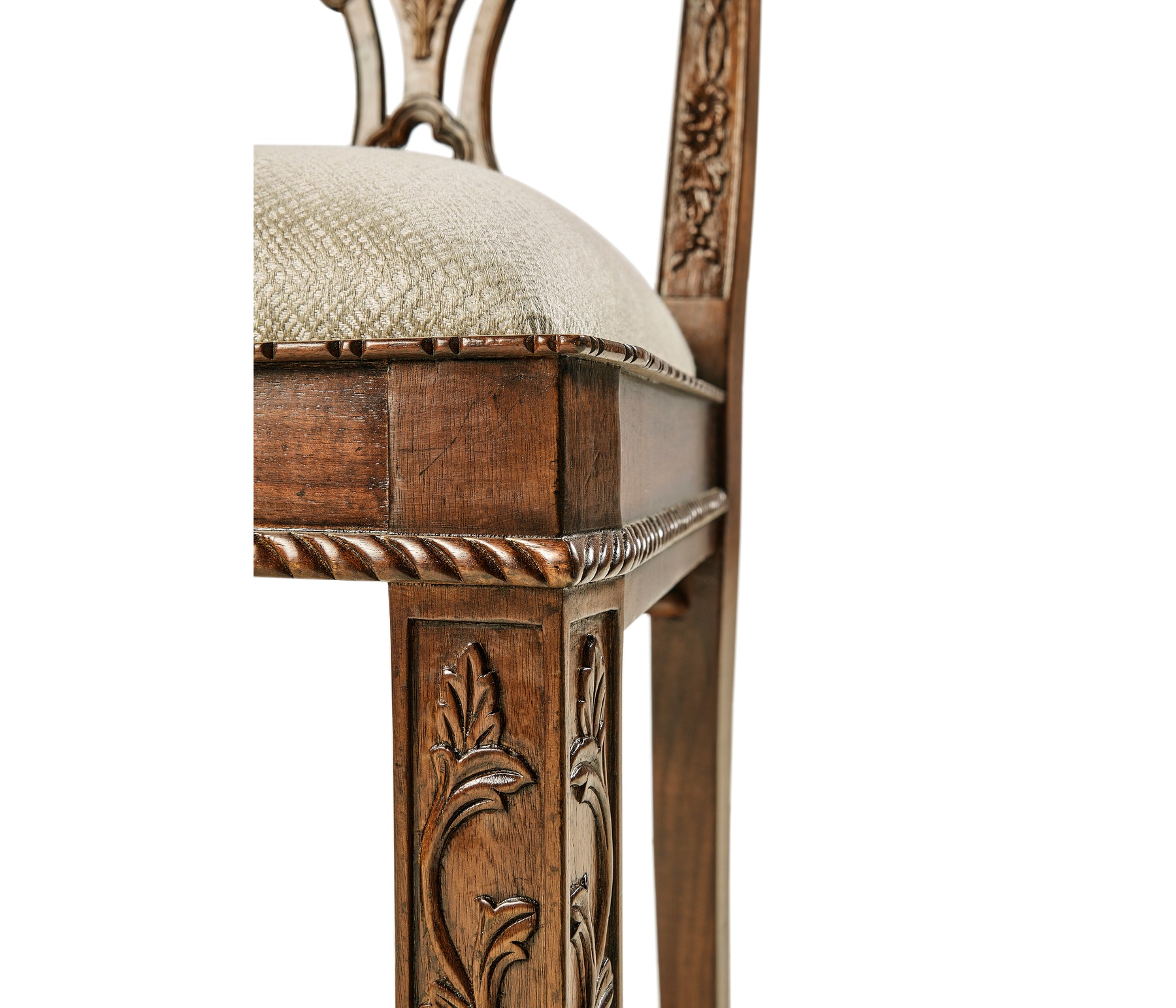 Jonathan Charles Chippendale Rococo Quatrefoil Side Chair